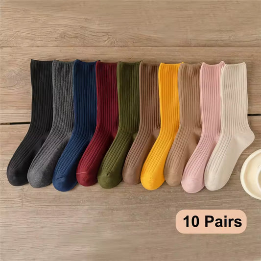 10 Pairs of Soft Everyday Socks – Comfortable & Color-Coordinated